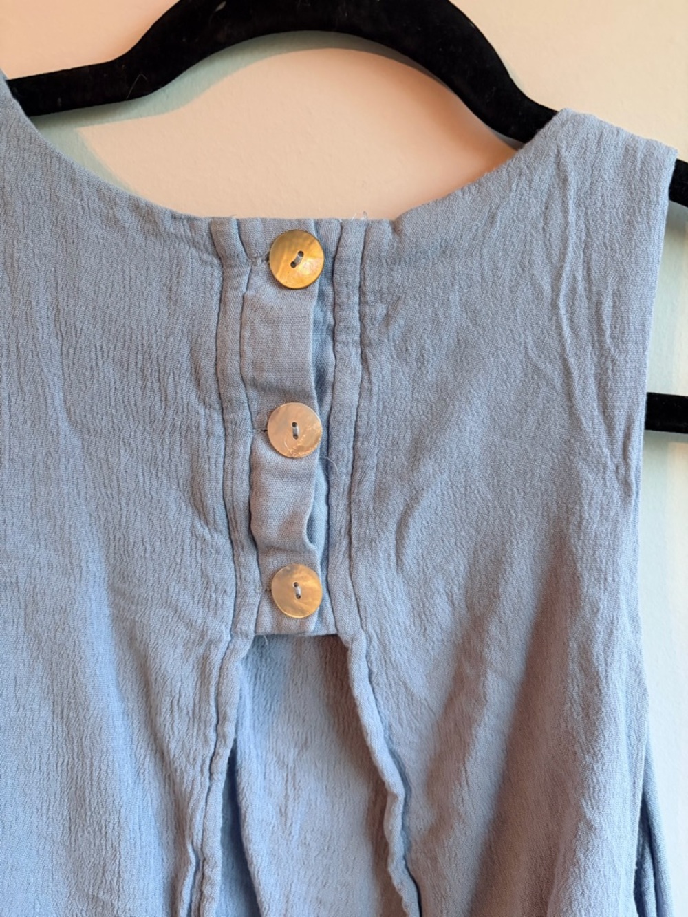 Hommage Los Angeles Blue Tiered Ruffle Tank Blouse Size Large - Picture 5 of 8